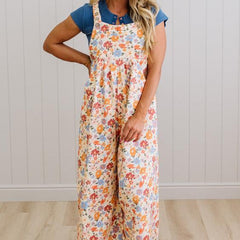 Marlowe floral wide leg overalls, full length