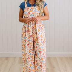 Marlowe floral wide leg overalls, front