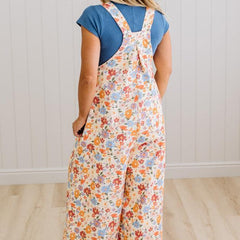 Marlowe floral wide leg overalls, side