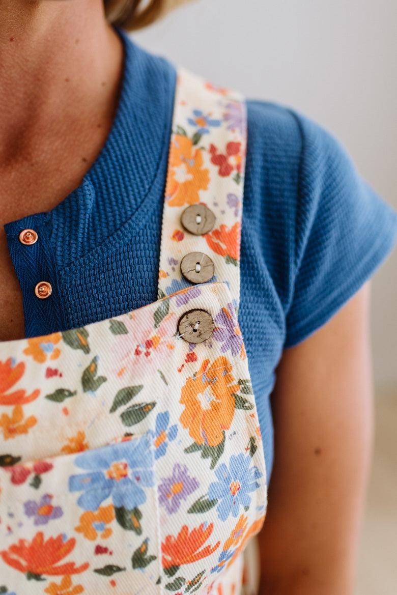 Marlowe floral wide leg overalls, back