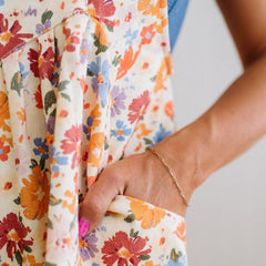 Marlowe floral wide leg overalls, strap detail