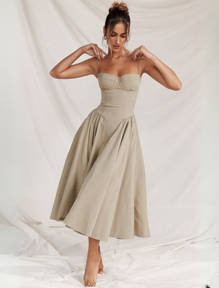 Spaghetti strap dress styled view