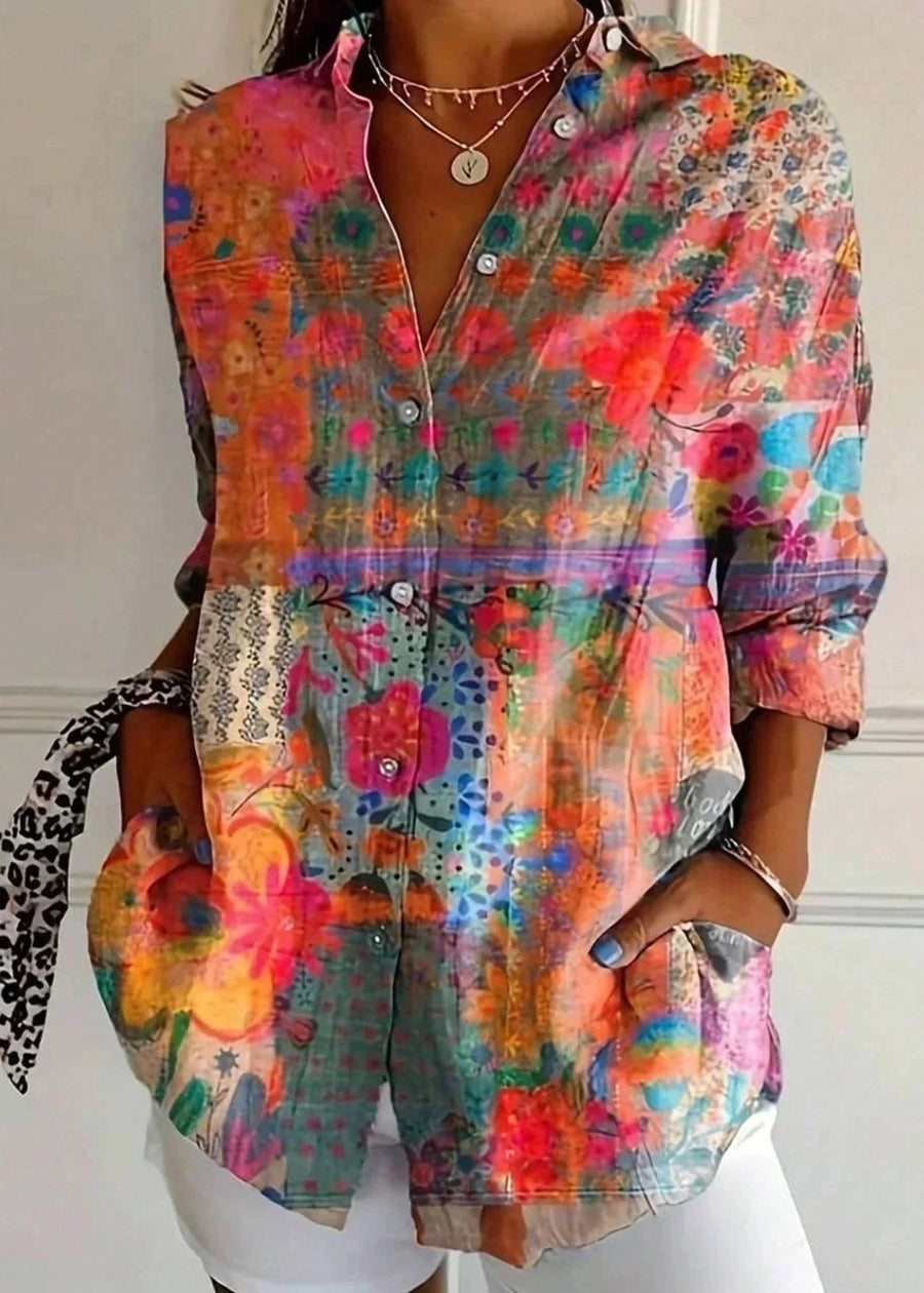 Margot cotton blouse in orange