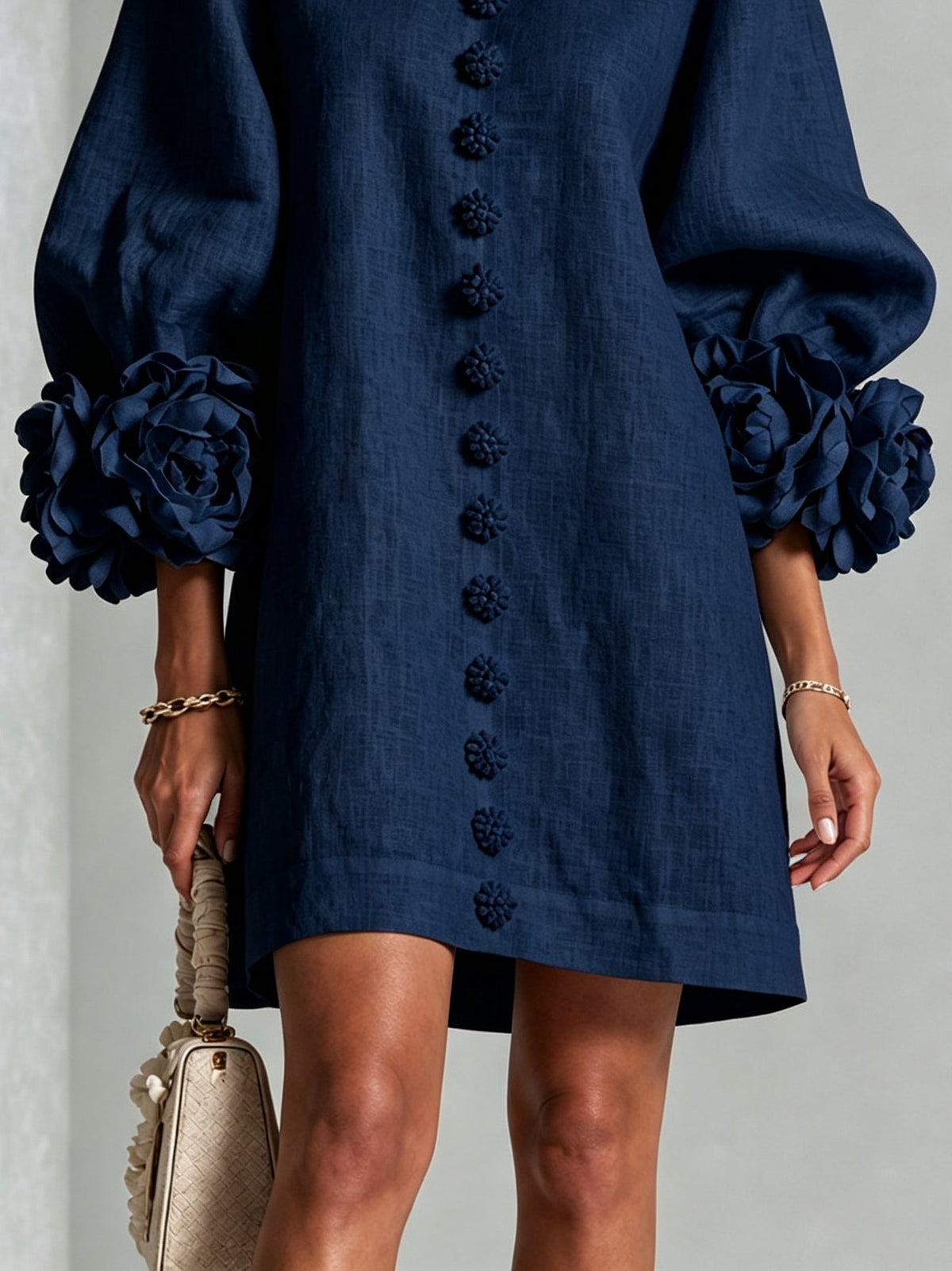Annika Rosette-Cuff Mini Dress
