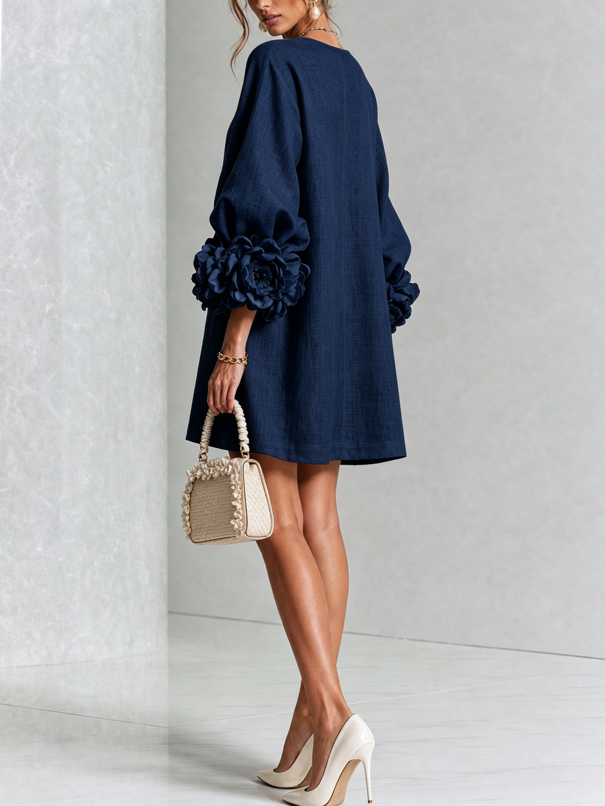 Annika Rosette-Cuff Mini Dress
