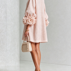 Yvette Floral-Trimmed Statement Mini Dress