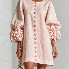 Yvette Floral-Trimmed Statement Mini Dress