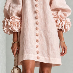 Yvette Floral-Trimmed Statement Mini Dress