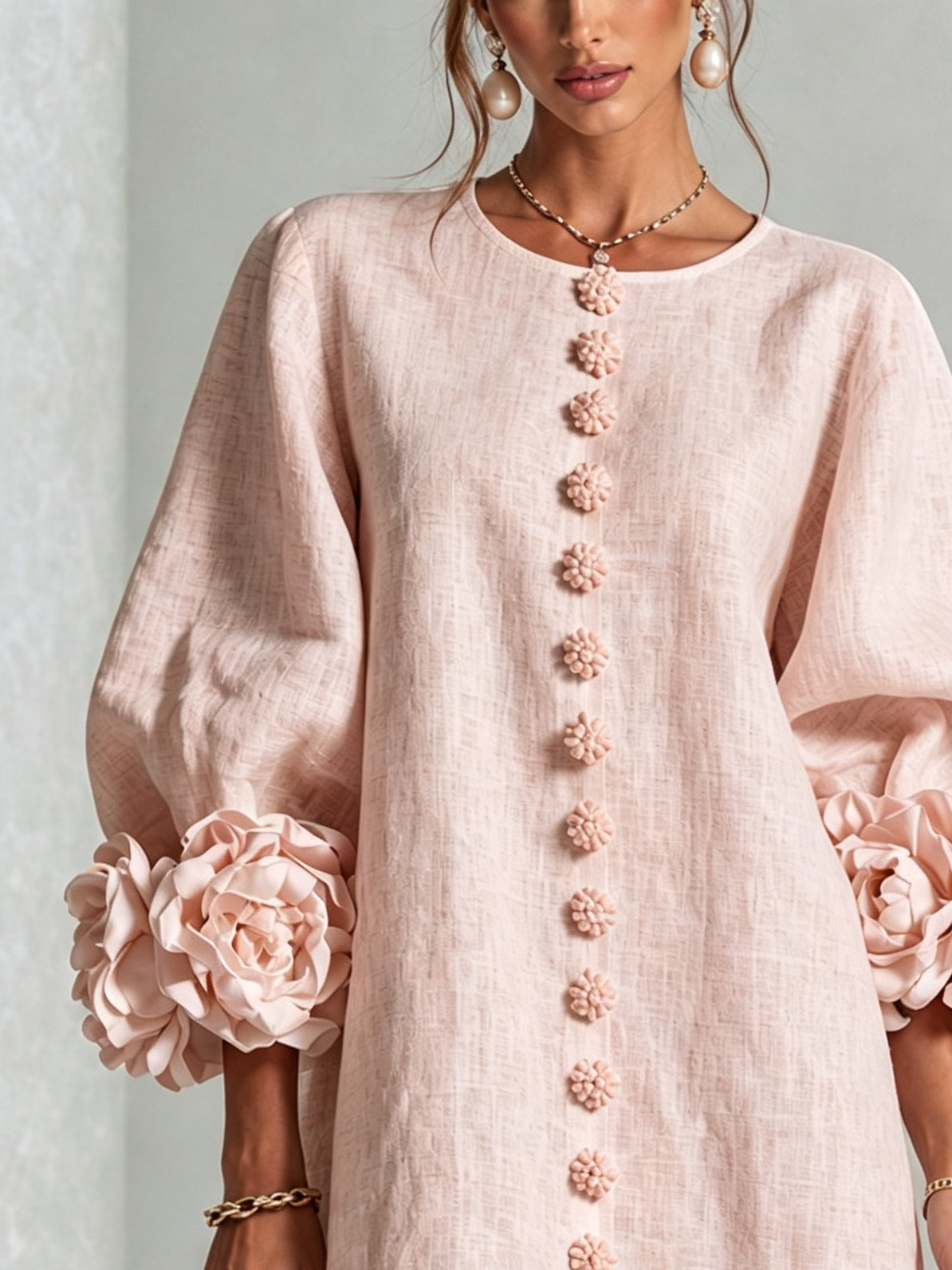 Yvette Floral-Trimmed Statement Mini Dress