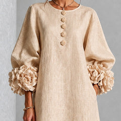 Rosanne Rosette-Cuff Midi Dress