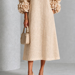 Rosanne Rosette-Cuff Midi Dress