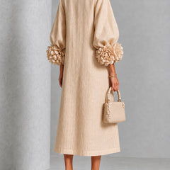 Rosanne Rosette-Cuff Midi Dress