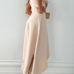 Mandy Midi Wrap Dress With V-Neck, Elegant Wrap Dress