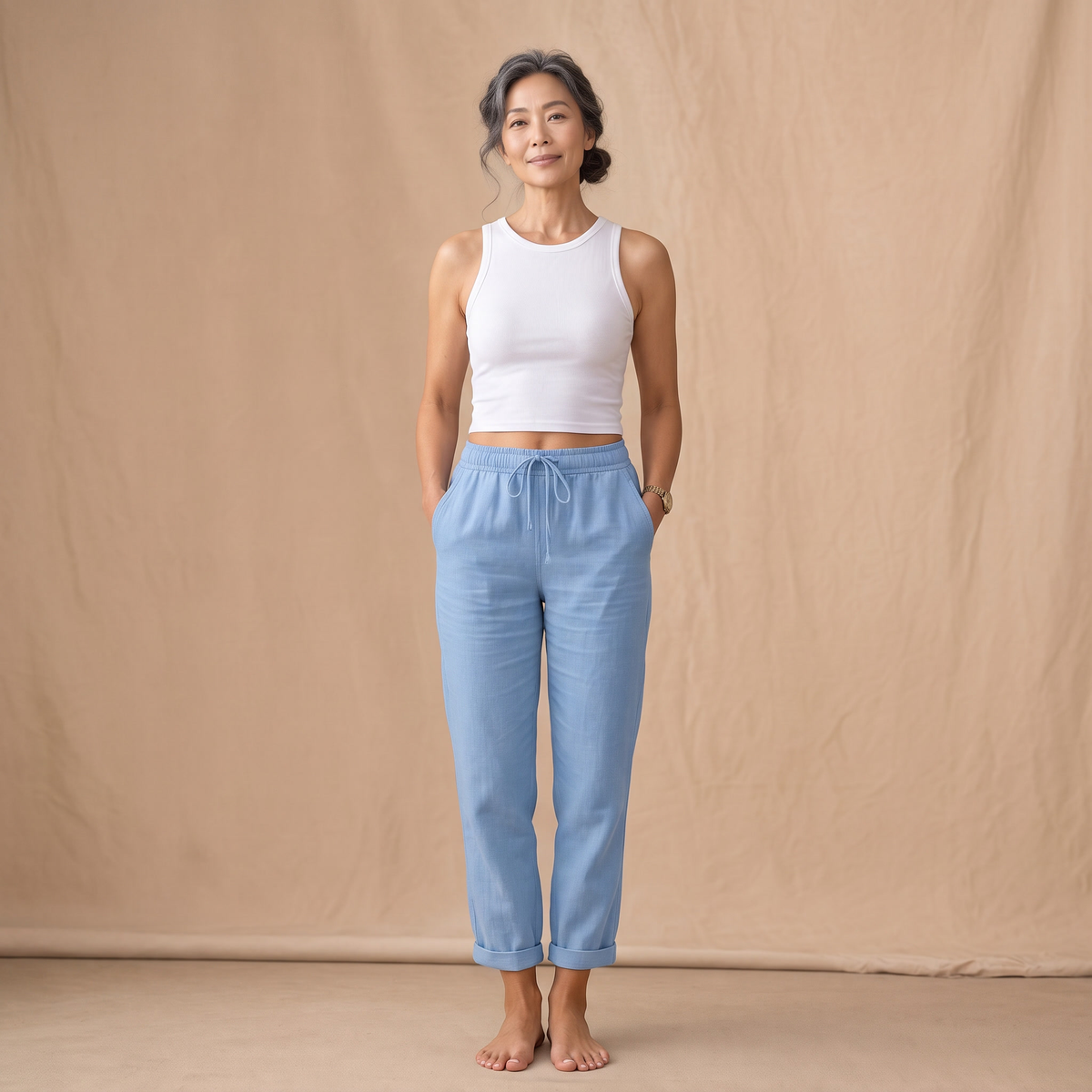 Adrianna linen stretch trousers