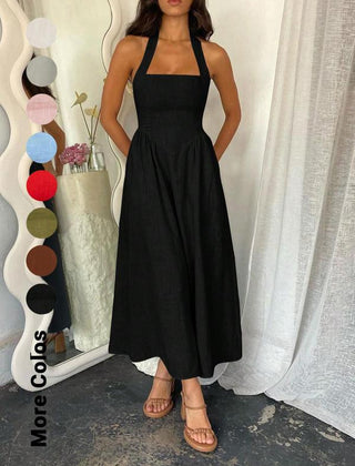 Billie sleeveless A line dress front view