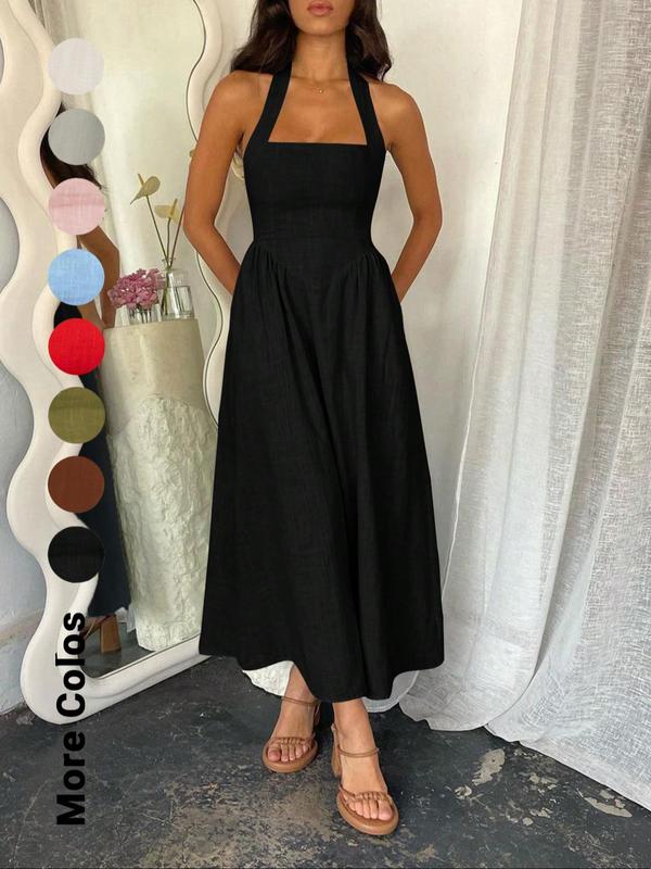 Billie sleeveless A line dress front view