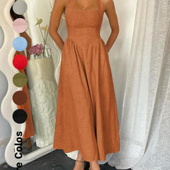 Billie dress styled with sandals
