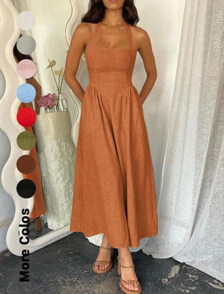 Billie dress styled with sandals
