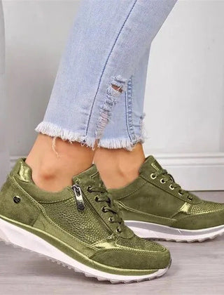 Gabri zip-up orthopedic sneaker in green