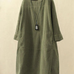 Corduroy midi dress front view