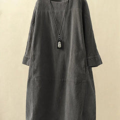 Corduroy dress in a darker colourway