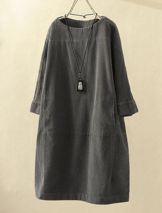 Corduroy dress in a darker colourway