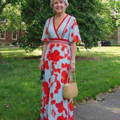 Corinne V Neck Short Sleeve Floral Maxi Dress