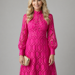 Eloah Lace Midi Dress, Elegant Lace Dress for Special Occasions