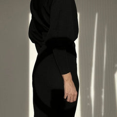 Full length view of the balloon sleeve dress