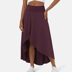 Asymmetric midi skirt in a further colour option