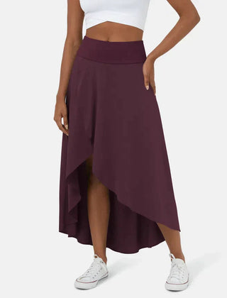 Asymmetric midi skirt in a further colour option