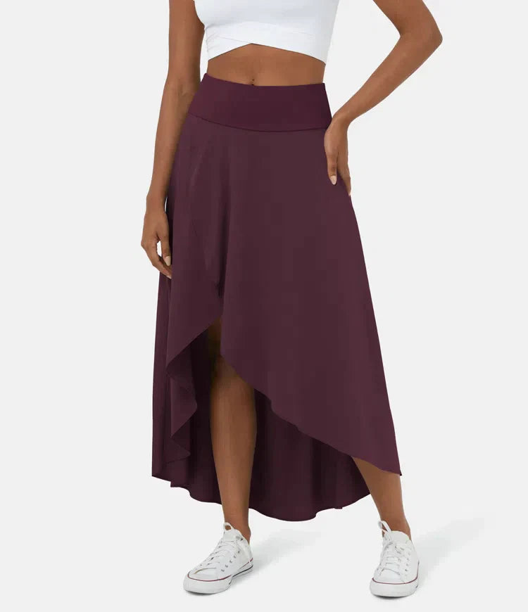 Asymmetric midi skirt in a further colour option