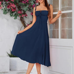 Megan dress tie front detail