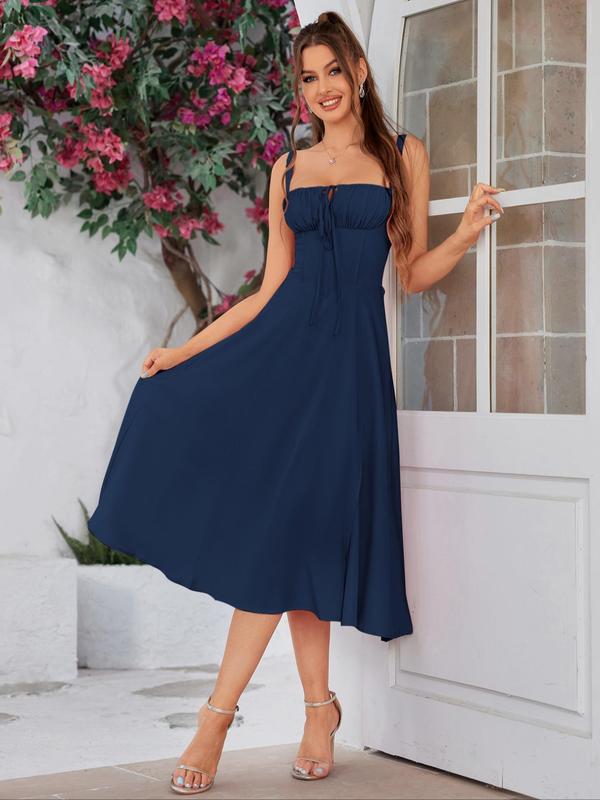 Megan dress tie front detail