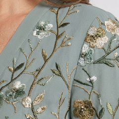 Evadne Floral V Neck Short Sleeve Maxi Dress
