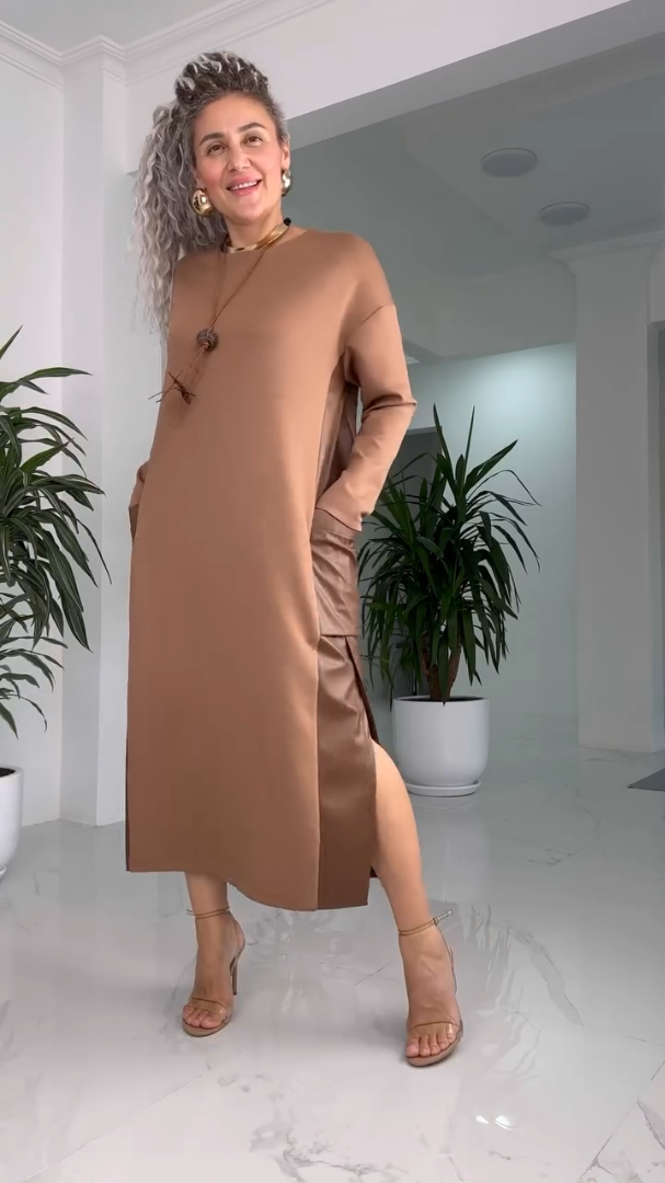 Midi dress shown from the side
