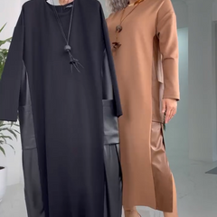 Midi dress in a camel colourway