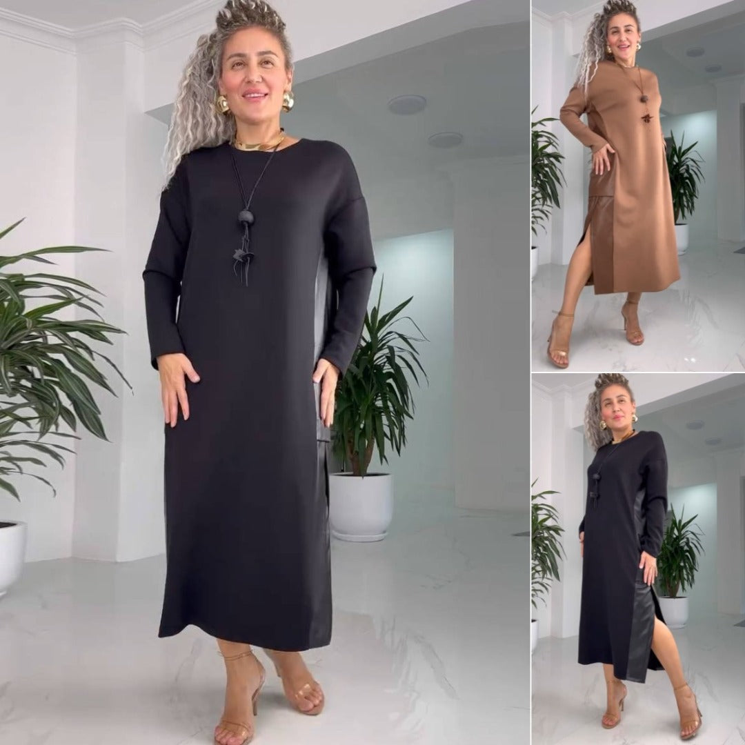 Full length view of the minimalist midi dress