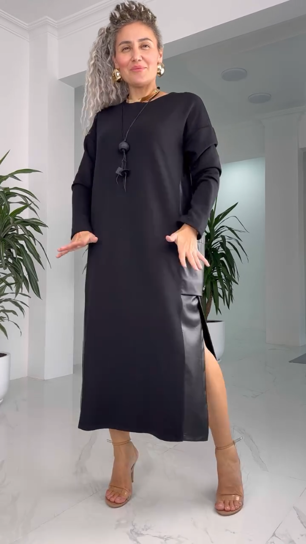 Minimalist midi dress front view