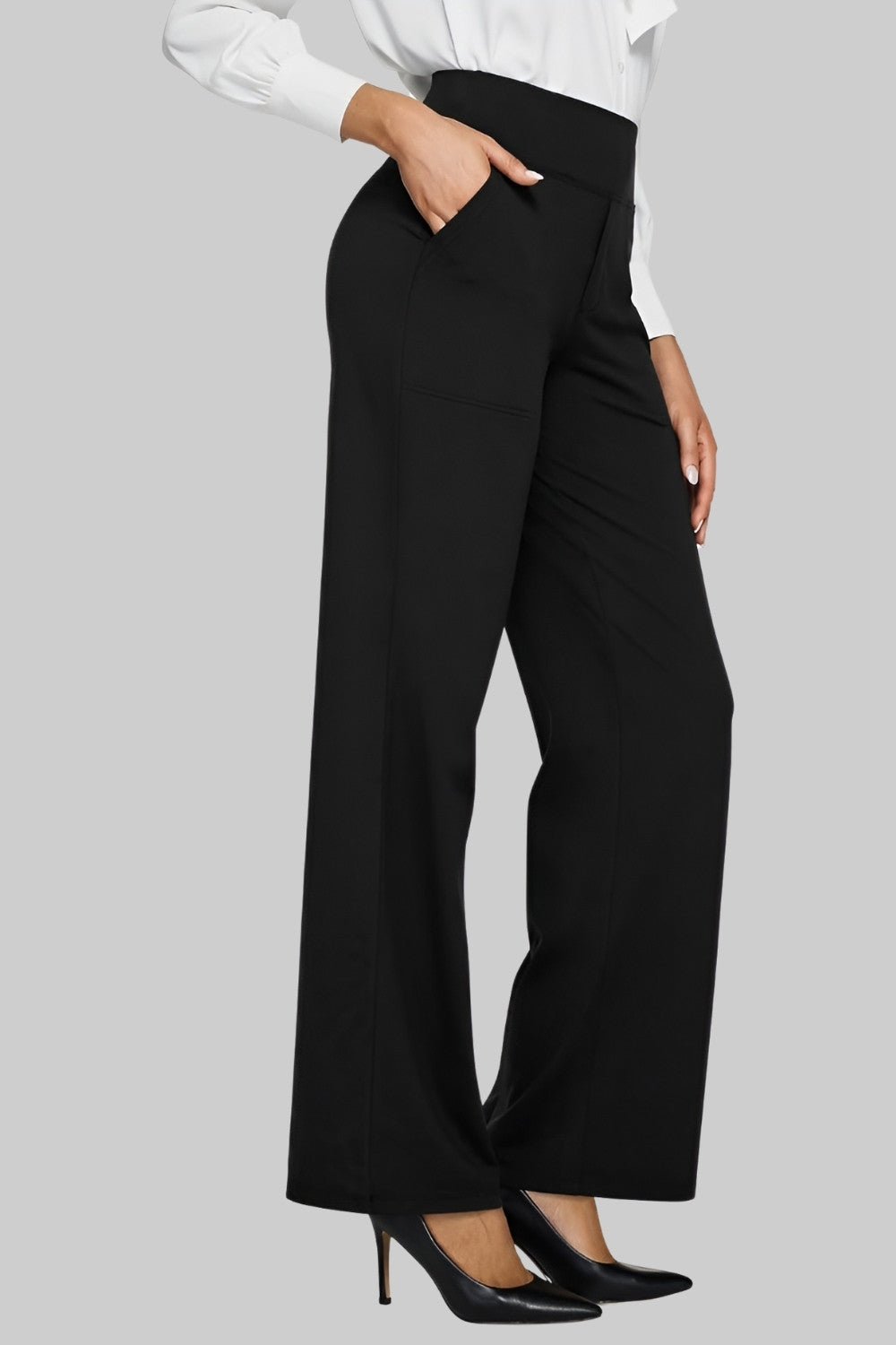 Olivia pants styled with heels for a smarter look