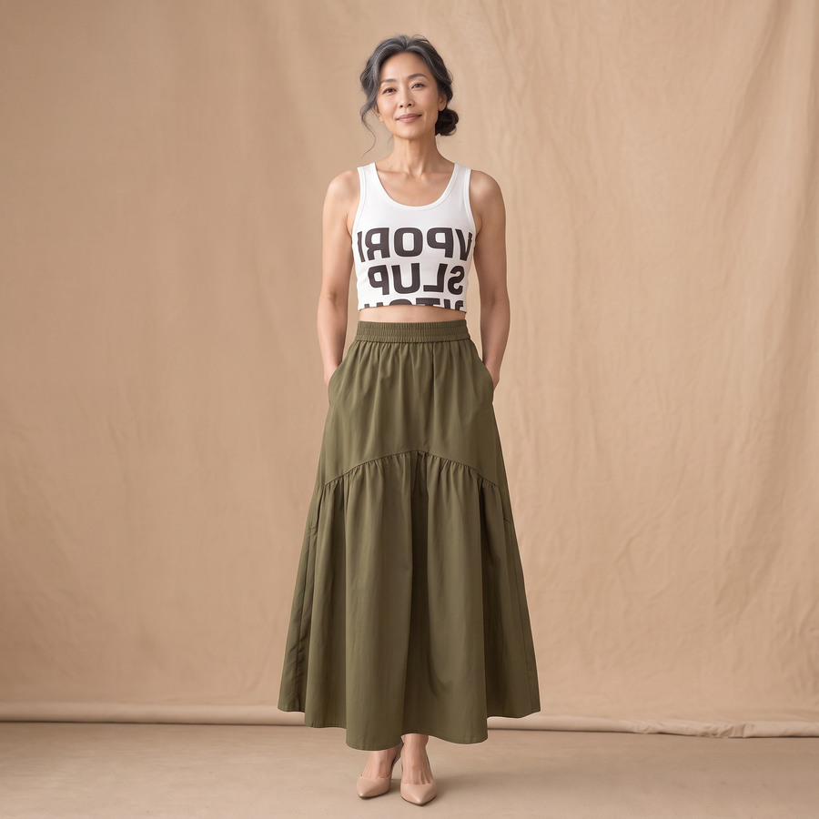 Marjolaine modern casual long skirt