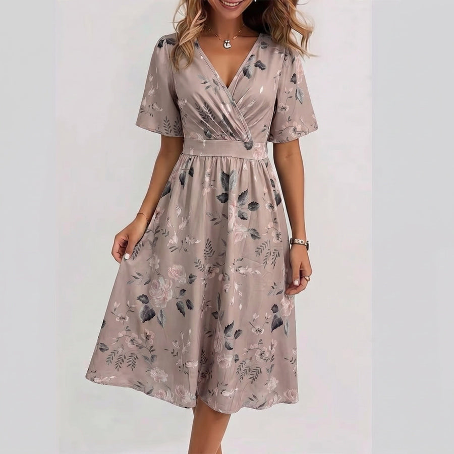 Boho midi dress worn with sandals