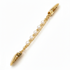 Winnie Pearl Sweater Clip, Gold Chain, side profile