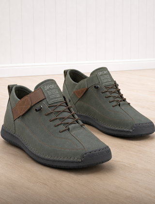 Hazel cushioned comfort sneakers in olive green