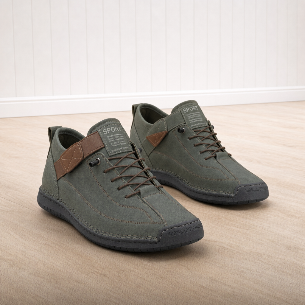 Hazel cushioned comfort sneakers in olive green